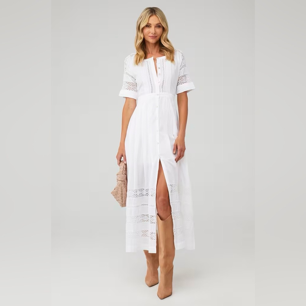 LoveShackFancy White Eyelet Maxi Dress